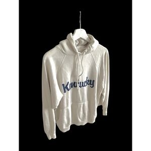 VelvaSheen Kentucky 70's Hoodie White Distressed Sz Medium Afterhoods Style